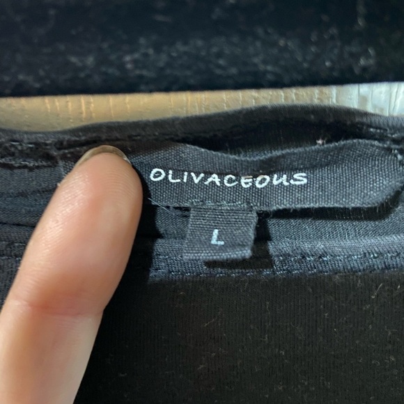 Olivaceous bell sleeve black bodysuit - Picture 3 of 3